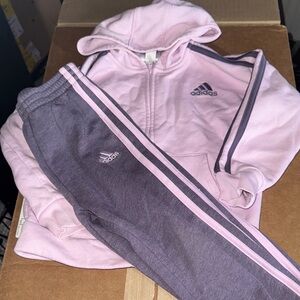 Adidas Kids Pink and Purple Joggers